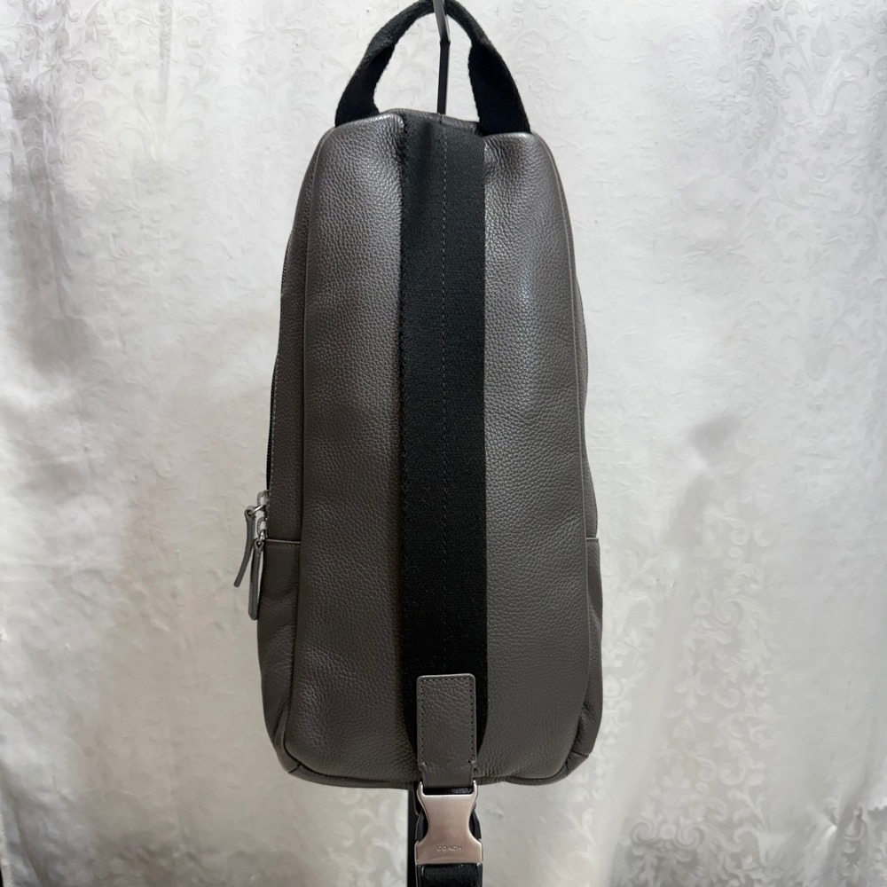 Coach Sling Backpack Mens OS Grey Leather F70691 Crossbody Commuter Luxury - Picture 2 of 16
